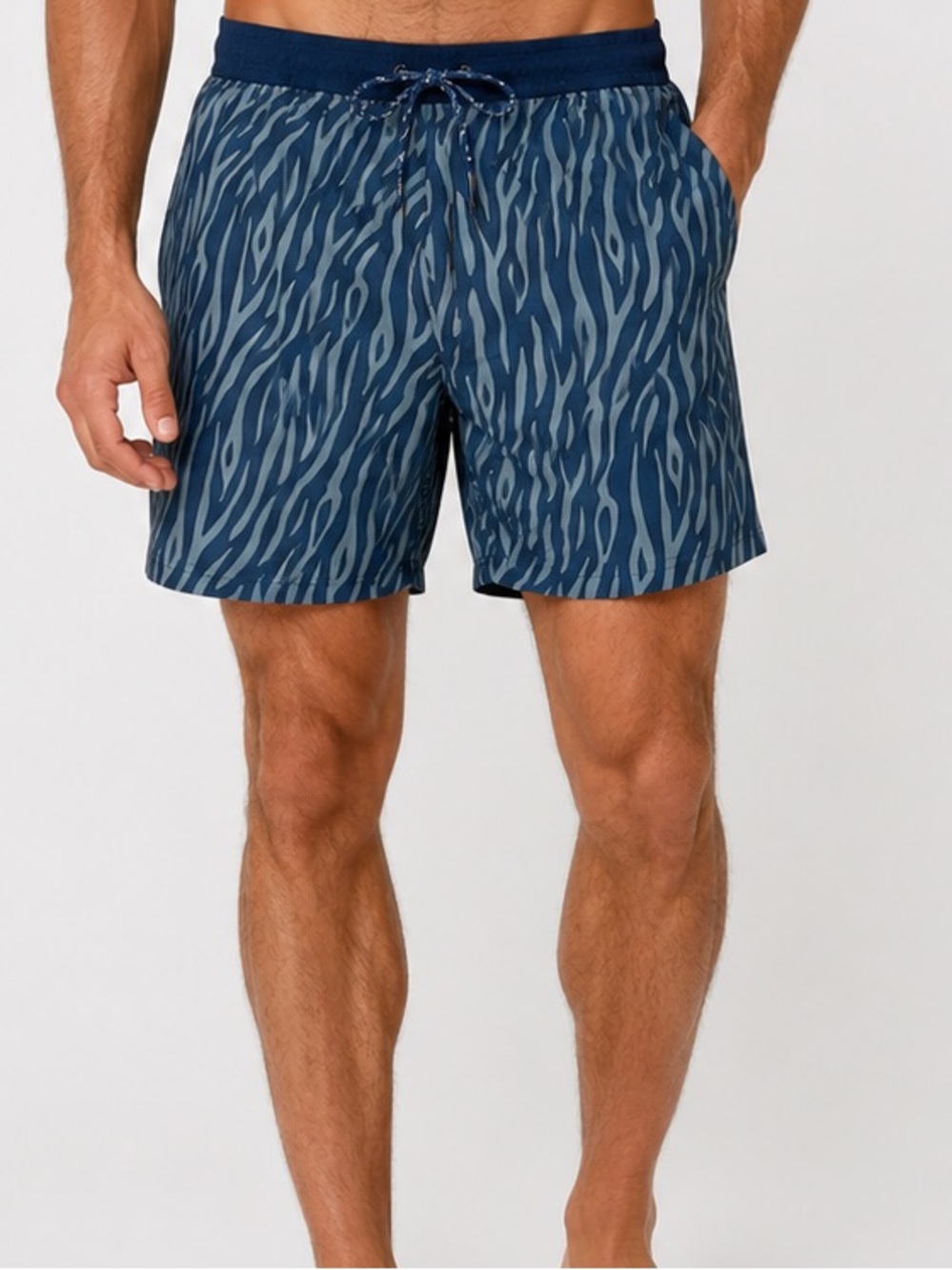 Fair Harbor Men’s Blue Wave Print Swim Trunks XL